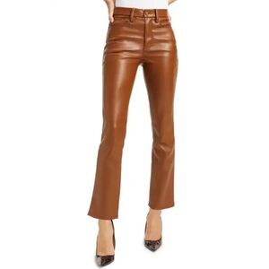 NWT Good American Brown Faux Leather Pants